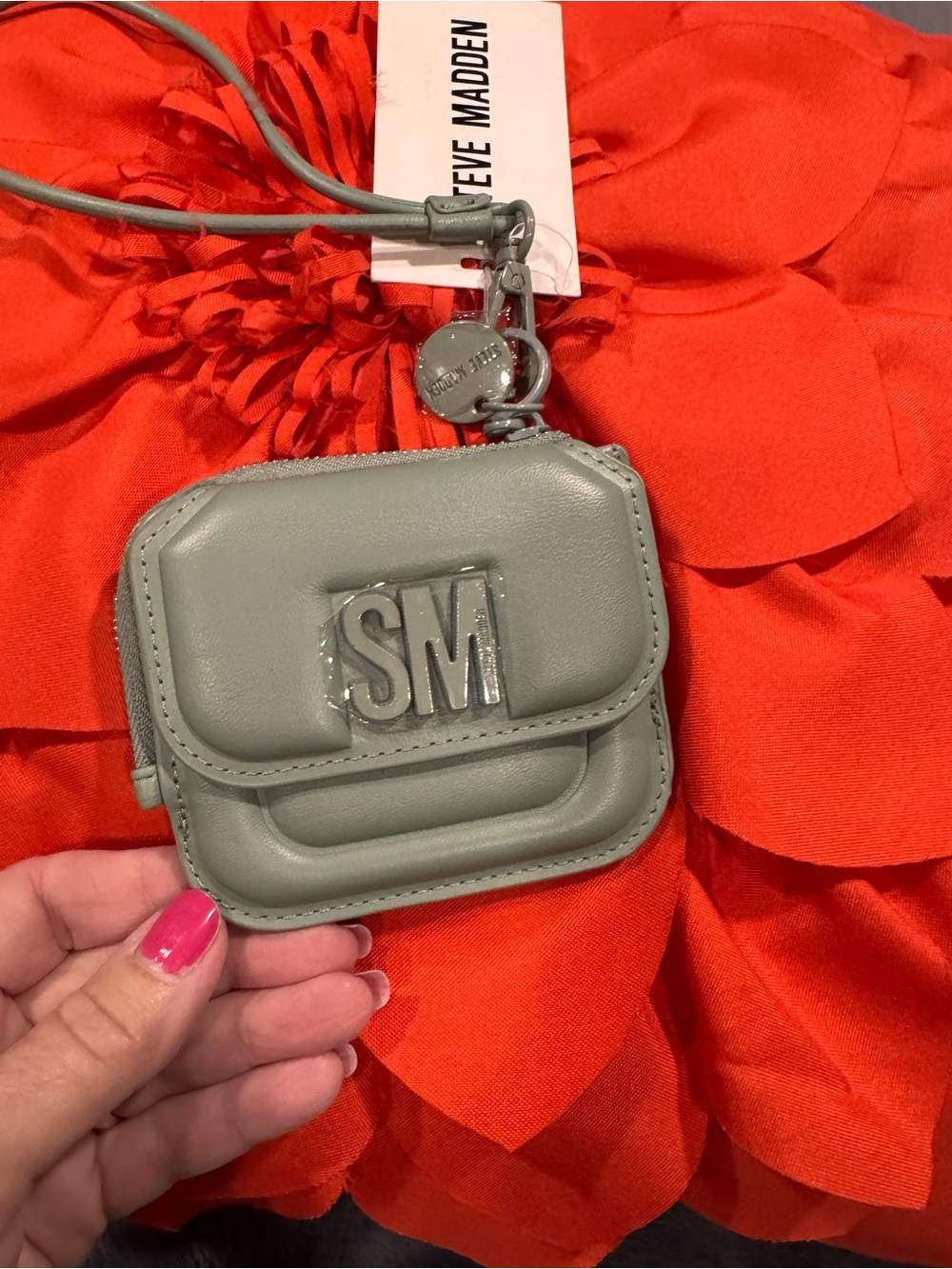 Msteve Madden Sage Green Wristlet Card Holder; NWT